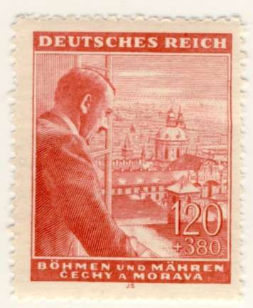 Germany - 1943, 120+380 Pfennig Hitler Birthday Stamp, MNH, Bohemia and Moravia