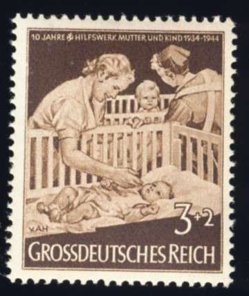 Germany - 1944, Mother and Child Stamp, MH, 3+2