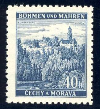 Germany - 1939, 40 Heller Zvikov Stamp, MNH, Bohemia & Moravia Castles and Cities Series
