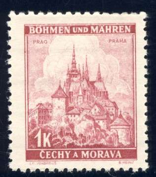 Germany - 1939, 100 Heller Praha Stamp, MNH, Bohemia & Moravia Castles and Cities Series