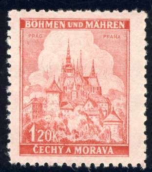 Germany - 1941, 120 Heller Prague Stamp, MNH, Bohemia and Moravia Castles and Cities Series