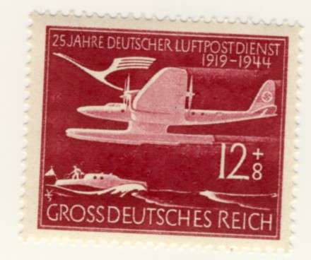 Germany - 1944, 25 Years of German Air Mail Stamp, MNH, 12+8pf