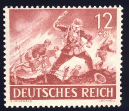 Germany - 1943, Stamp,  Armed Forces + Heroes Day 12 + 8 pf, MNH
