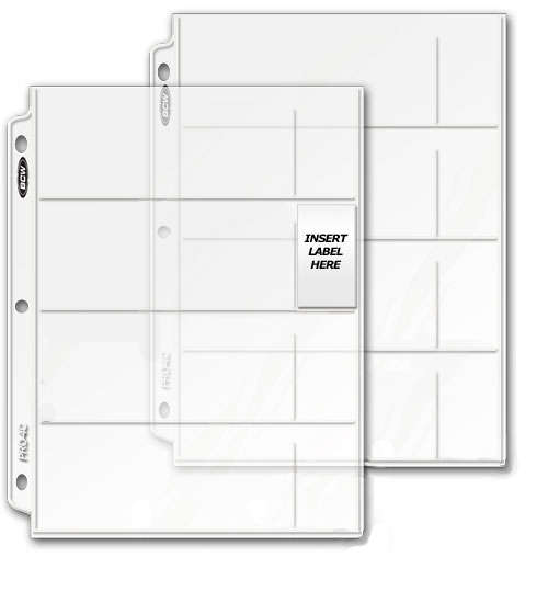 Banknote Pages, fits any Album/Binder, No PVC, 4 Pocket