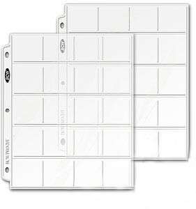 Coin Pages for Standard Coin holders, 20 pocket, fits any Album/Binder, No PVC