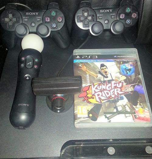 Sony PS3 120GB Slimline with 2 original Sixaxis Controllers, PS3 move eye camera and bluetooth remot