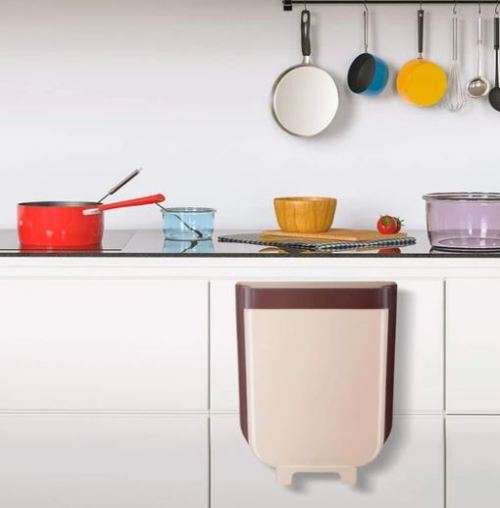 Foldable trash can - use in kitchen, car, bathroom, dining room etc!!