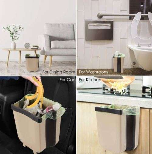 Foldable trash can - use in kitchen, car, bathroom, dining room etc!!