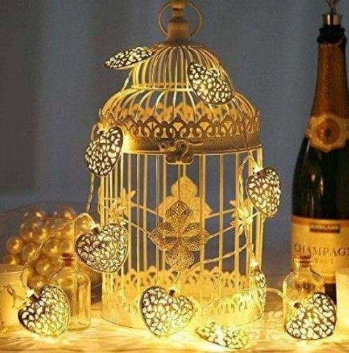 Heart fairy lights - white metal - 2 metres - BUY 1 GET 1 FREE