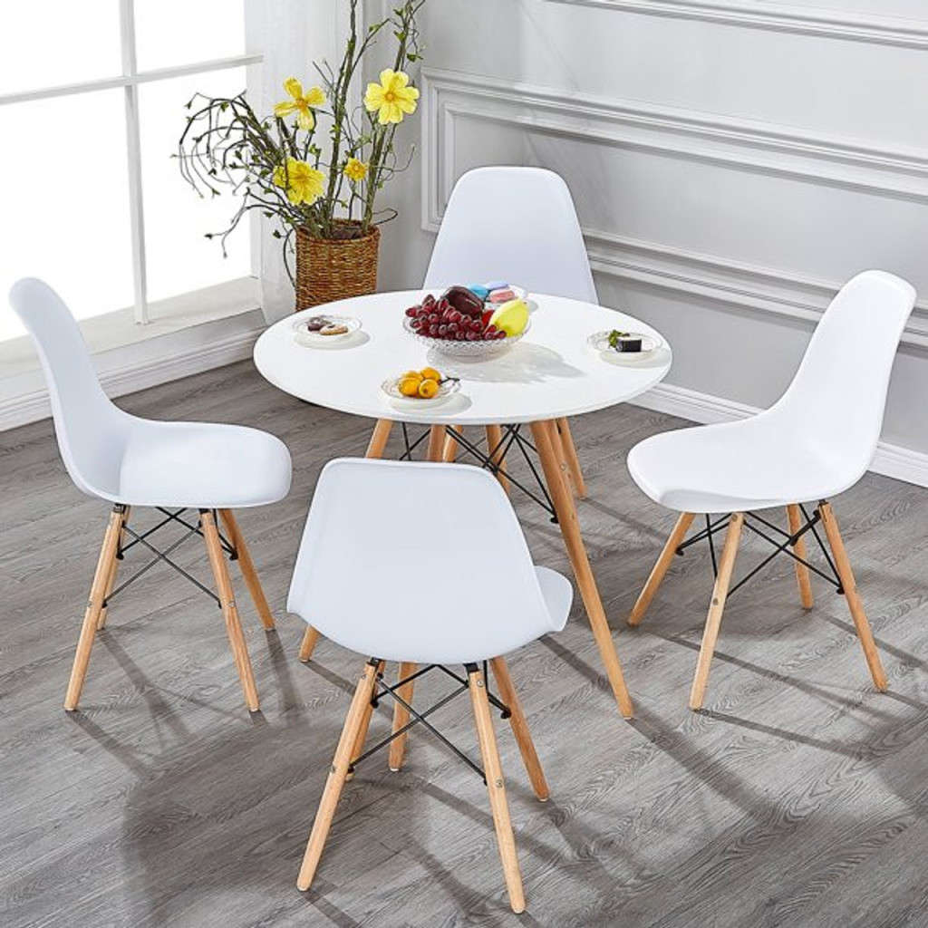 Chairs - Set of 4 ***NEW***Various colours - Red, Yellow, Grey, Black, White - Beechwood Legs