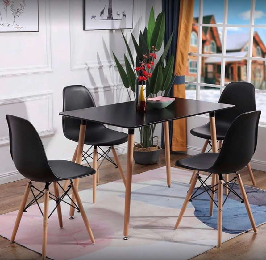 Chairs - Set of 4 ***NEW***Various colours - Red, Yellow, Grey, Black, White - Beechwood Legs