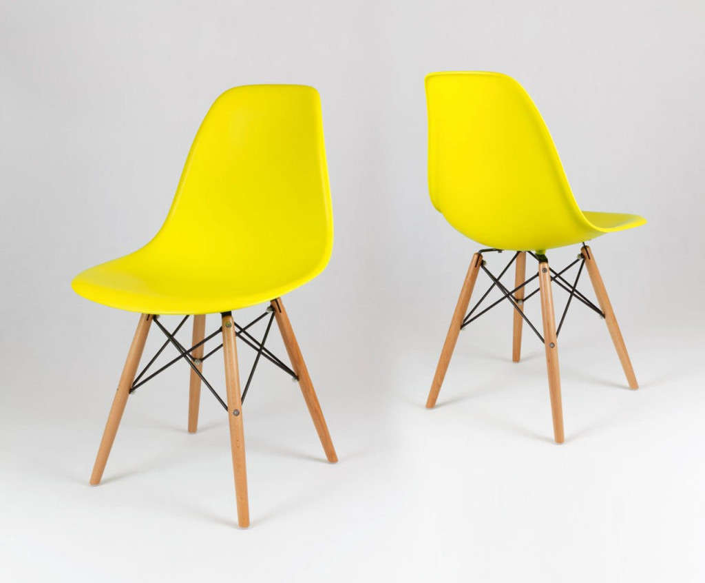 Chairs - Set of 4 ***NEW***Various colours - Red, Yellow, Grey, Black, White - Beechwood Legs