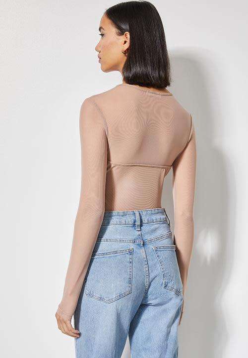 Ladies sculpted mesh corset bodysuit - dusty pink uk10 ***new with tag***Velvet