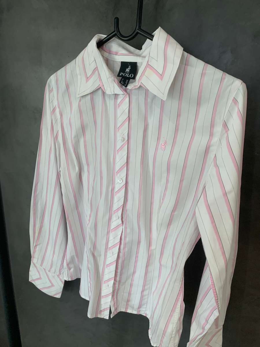 Polo shirt Pink striped UK8/S
