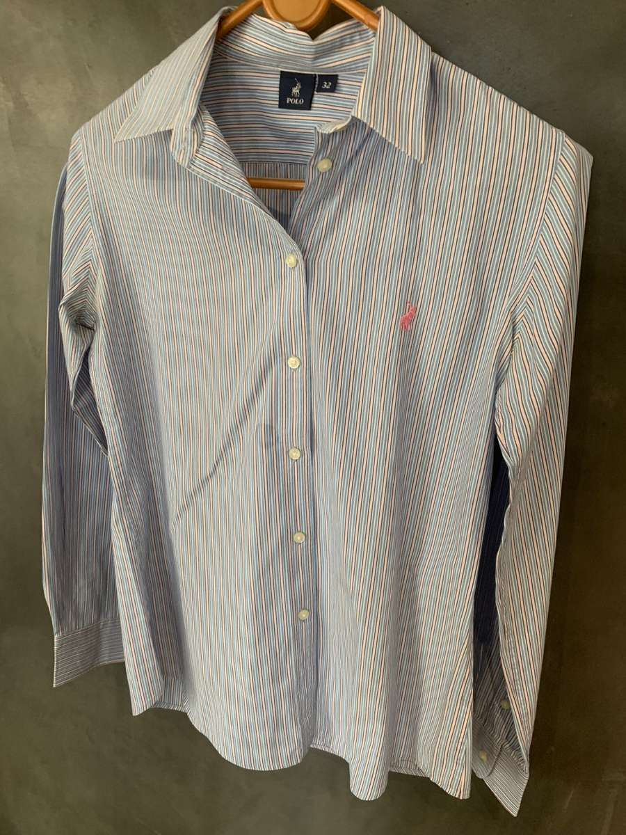 Polo blue striped shirt -S/UK8