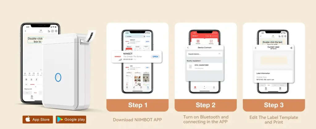 Niimbot D110 bundle **thermal portable printer + 3 rolls of labels + bag***