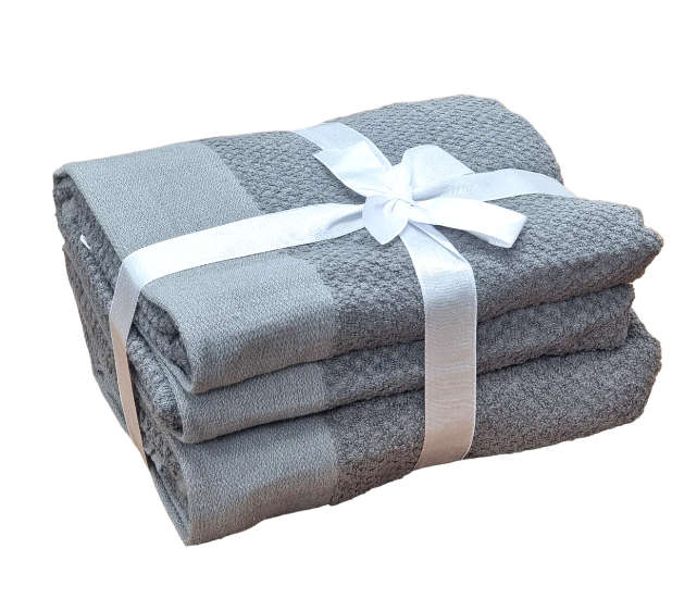 Gift Bath Towel set (2 Pieces) 70x130cm 450gsm - Sage or Grey