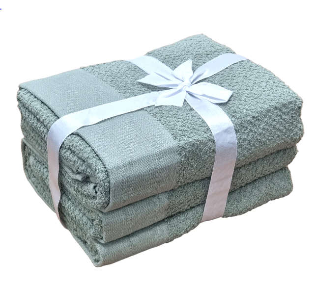 Gift Bath Towel set (2 Pieces) 70x130cm 450gsm - Sage or Grey