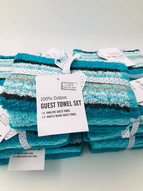 Guest Towels 100% cotton 30x50cm - 3 Pack