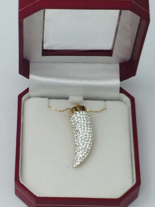 9ct Gold Chain And Horn Pendant