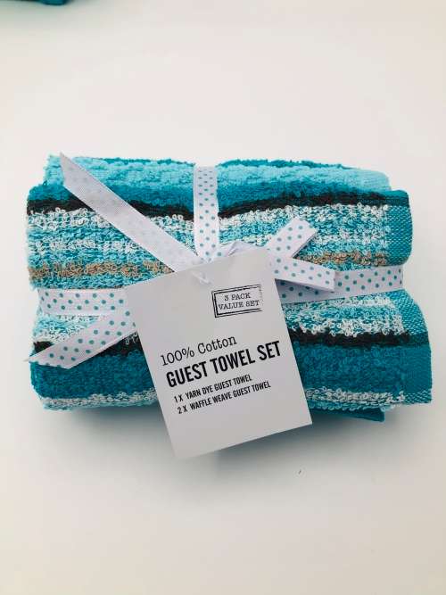 Guest Towels 100% cotton 30x50cm - 3 Pack