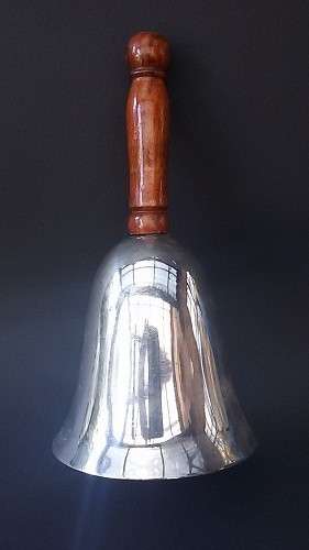 Gorgeous Silver Plated Bell with Wooden Handle