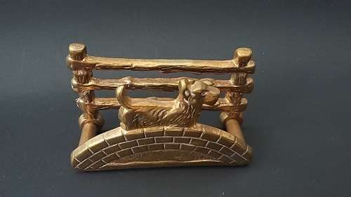 Stunning Brass Business Card Holder - Scottish Terrior