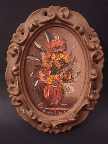 One of two Gorgeous Rina Biggs Originals - Oil on Board in Gilt Frame (A) - Signed