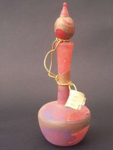 Hand made Glass Bottle with stopper - made in Israel - Stunning colours