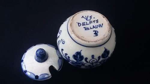 Sweetest Little Delft Salt pot - marked and in perfect condition