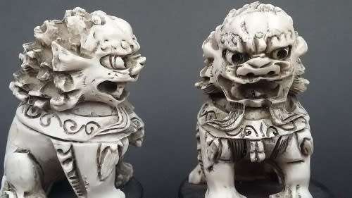 Stunning set of two Oriental Foo Dogs in perfect condition