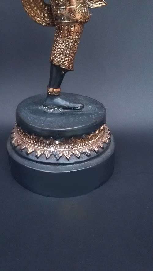 Bronze Statue, Partially Golden, From King Rama. Celestial Archer. Thailand, 1950s