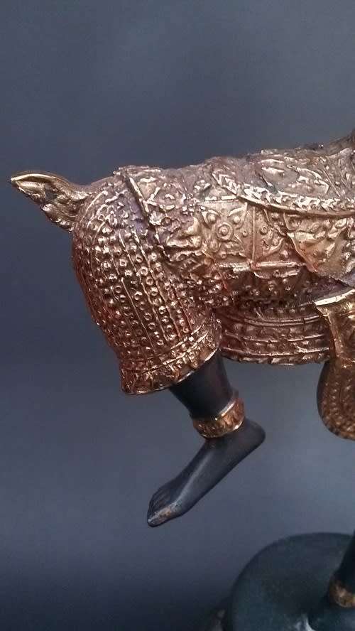 Bronze Statue, Partially Golden, From King Rama. Celestial Archer. Thailand, 1950s