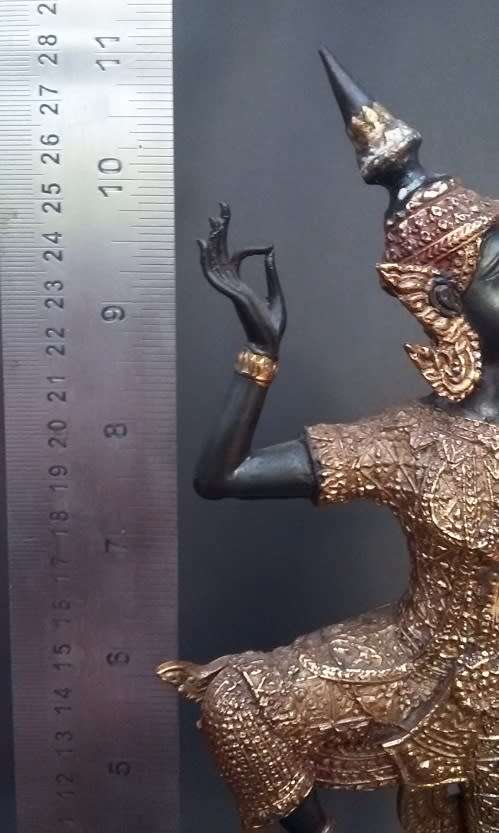 Bronze Statue, Partially Golden, From King Rama. Celestial Archer. Thailand, 1950s