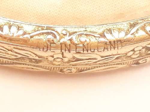 Vintage Hand Embroidered Gilt Mini Hand Mirror