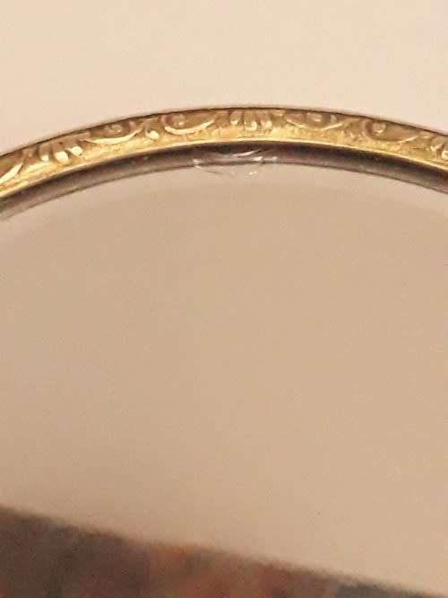 Vintage Hand Embroidered Gilt Mini Hand Mirror