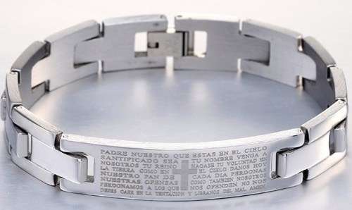 Stainless Steel Bracelet with Bible verse