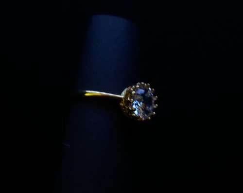 1.28 carat Round Cut Cubic Zirconia Solitaire Ring. 18K Gold Plated. Size 9, R1/2. R3/4