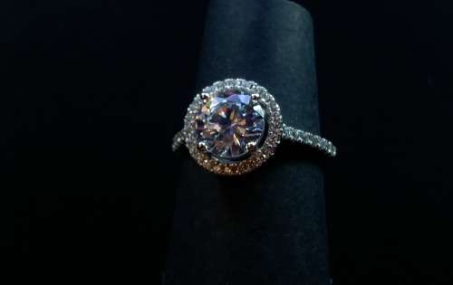 Amazing 2 carat Round cut Simulated Diamond Halo Ring. Size 8,P,P1/2