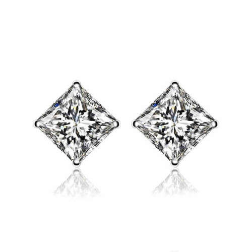 Princess Cut  Simulated Diamond Stud Earring