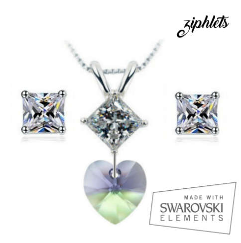 Amazing Swarovski&Simulated Diamond  Necklace & earring set. See the Swarovski shine
