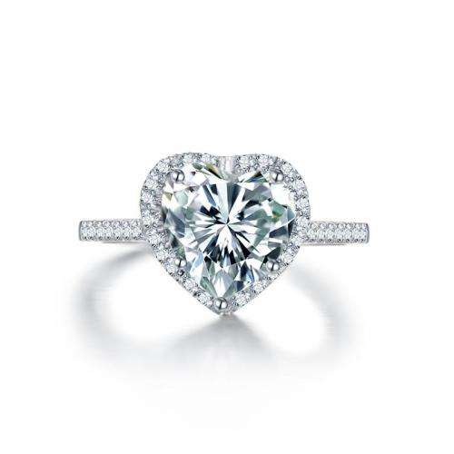 3 Carat Heart cut Simulated Diamond Halo Ring . Size 8/Q