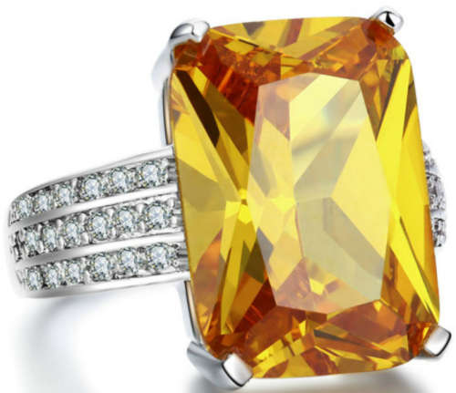 Amazing 6 carat Radiant cut Simulated Diamond Ring. Size 9.