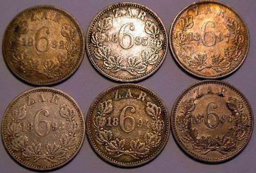 ### ZAR 1892-1897 Sixpences  ###  !!!