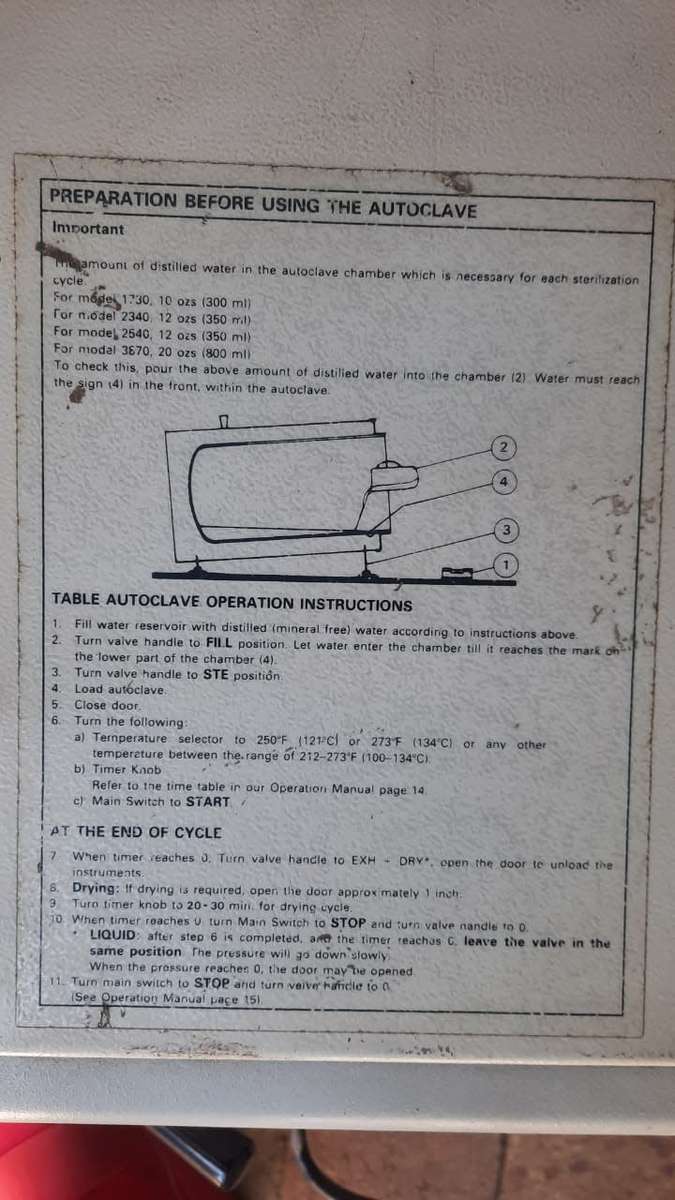 Tuttnauer Steam Sterilizer machine