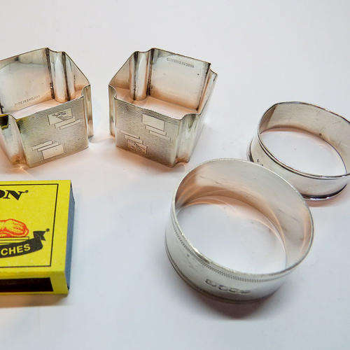 4 x hallmarked silver napkin rings