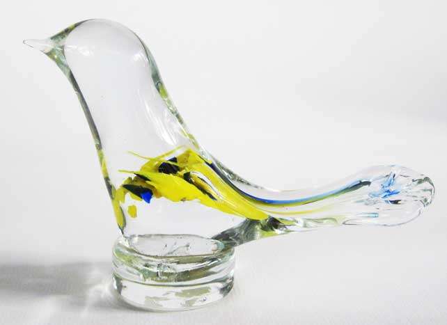 Blown Glass Bird "Handarbeit"