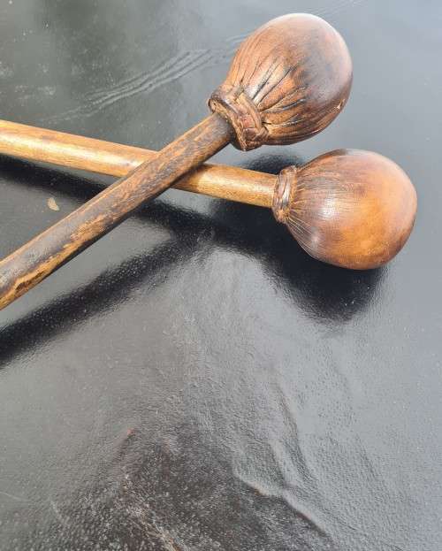 African Drum on Wrought Iron Stand