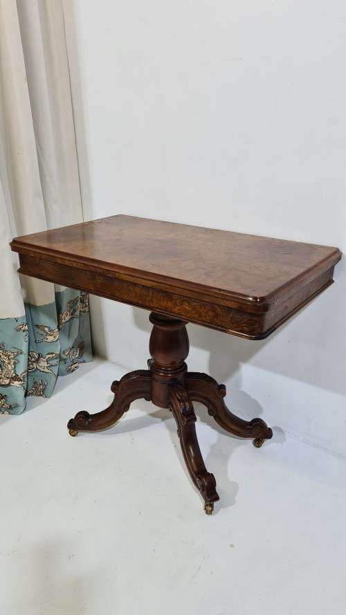 Victorian Walnut Foldover Table