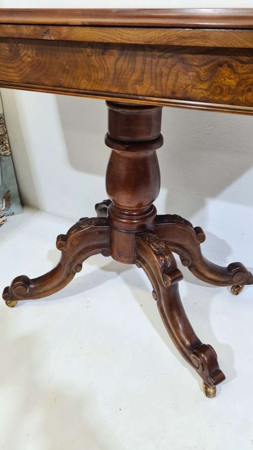 Victorian Walnut Foldover Table